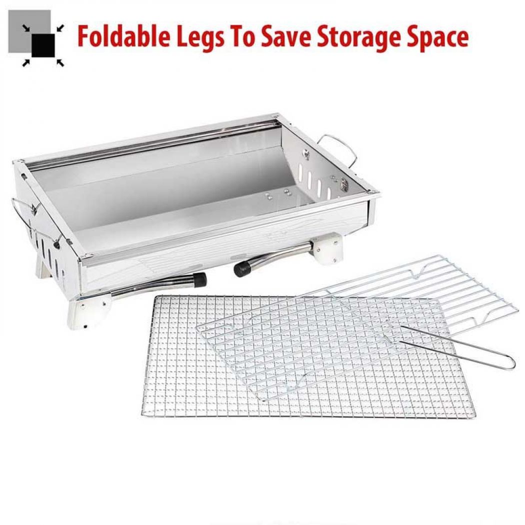 1 Stainless Steel Combined Charcoal Barbecue Bbq Grill in Pakistan